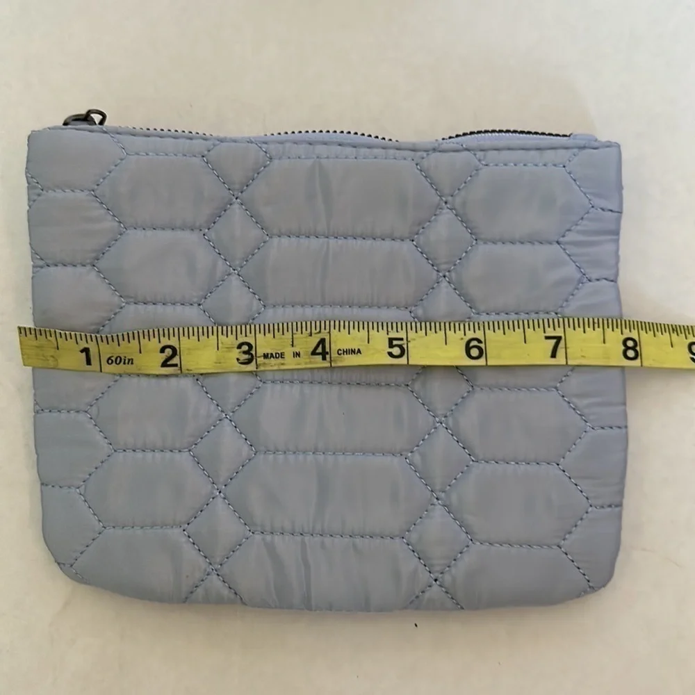 Aimee Kestenberg Clutch Pouch baby Blue Nylon Quilted Zip Bag